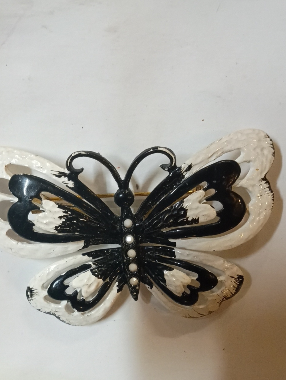 Black and White Butterfly Wall Hook - Decorative Metal Home Accent